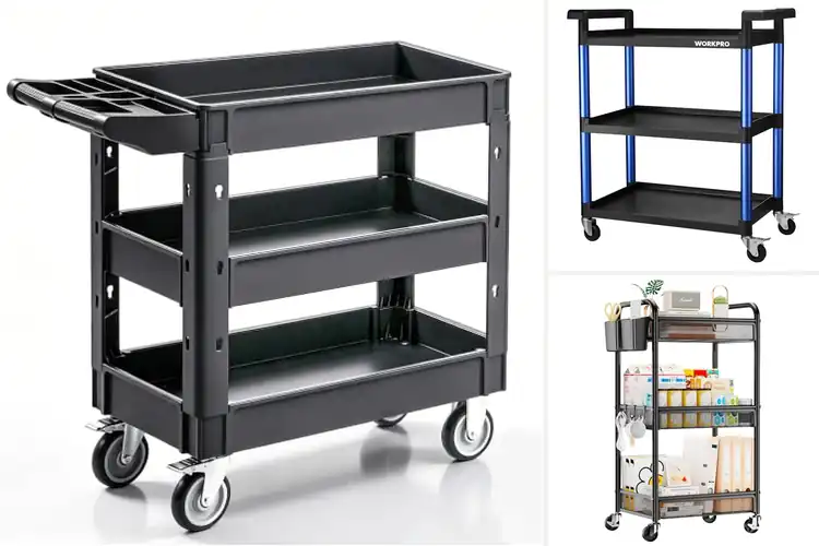 Detailed view of Best 3-Tier Utility Carts for Effortless Organization