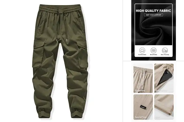 Detailed view of Best Tapered Joggers With Elastic Waistband